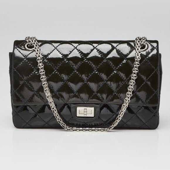 Chanel Blue/Green 2.55 Reissue Quilted Classic Patent Leather 226 Flap Bag - Picture 2 of 12